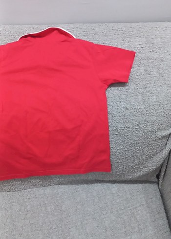 Kırmızı Pamuklu Kısa Kollu Polo Tişört - Görsel 8