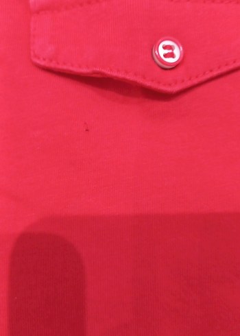 Kırmızı Pamuklu Kısa Kollu Polo Tişört - Görsel 4