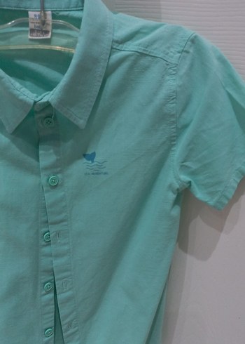 LC Waikiki Erkek Çocuk Turkuaz Kısa Kollu Gömlek