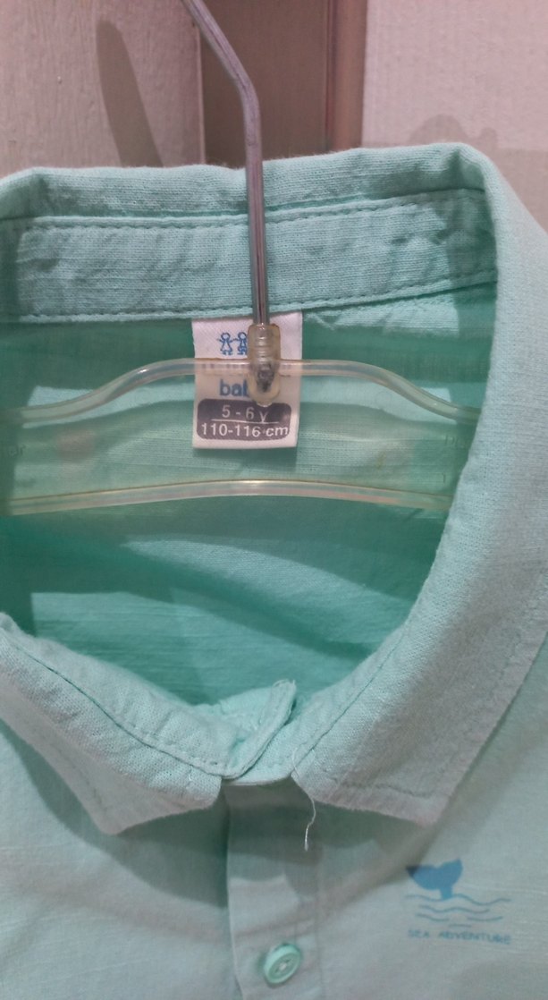 Erkek Çocuk Turkuaz Kısa Kollu Gömlek - Görsel 4