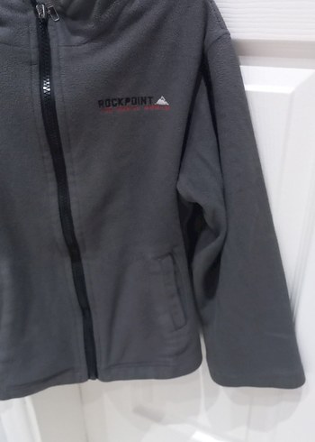 7 Yaş Beden gri Renk Gri Fermuarlı Erkek çocuk Polar Sweatshirt