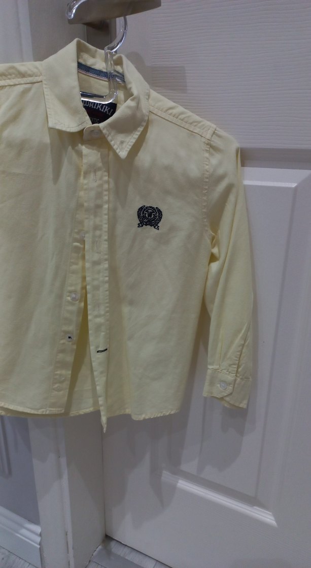 Sarı Pamuklu Düğmeli Erkek Gömlek - Görsel 3