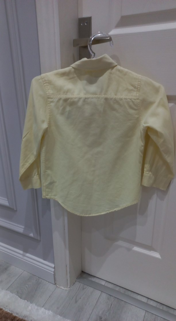 Sarı Pamuklu Düğmeli Erkek Gömlek - Görsel 5