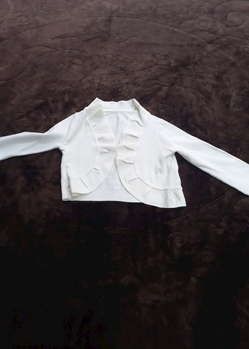 Beyaz Kız Çocuk Fırfırlı Bolero