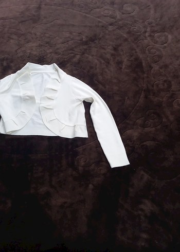 Beyaz Kız Çocuk Fırfırlı Bolero - Görsel 2