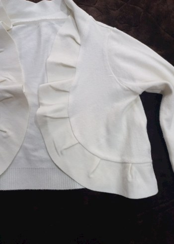 Beyaz Kız Çocuk Fırfırlı Bolero - Görsel 4