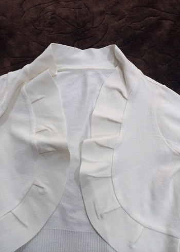 Beyaz Kız Çocuk Fırfırlı Bolero - Görsel 6