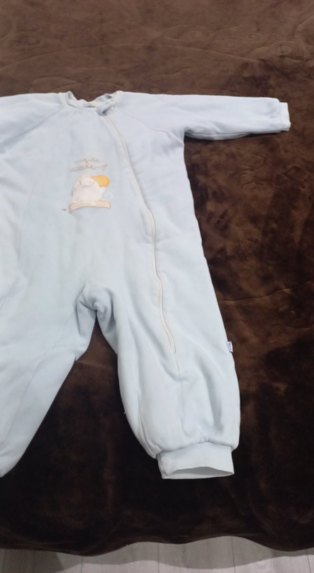 Mavi Bebek Fermuarlı Tulum, Uzun Kollu - Görsel 3