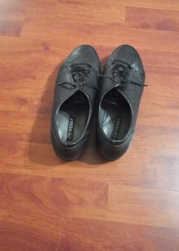 Siyah Kadın Blok Topuklu Oxford Ayakkabı - Görsel 4