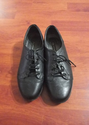 Siyah Kadın Blok Topuklu Oxford Ayakkabı - Görsel 7