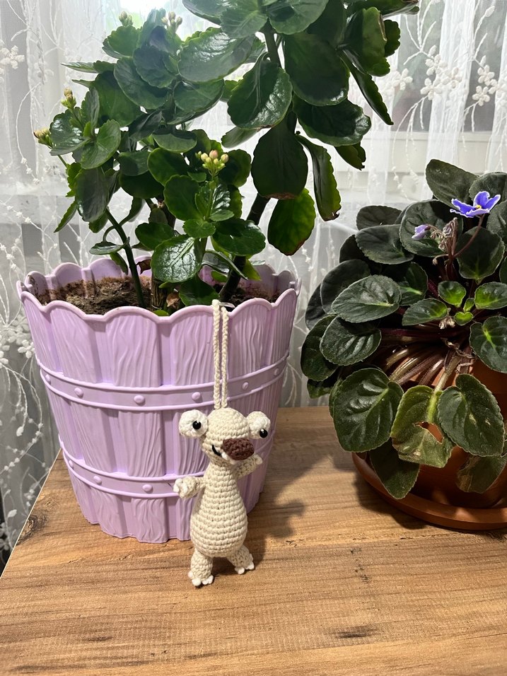 El Örgüsü Sevimli buz devri sid karakteri amigurumi - Görsel 2