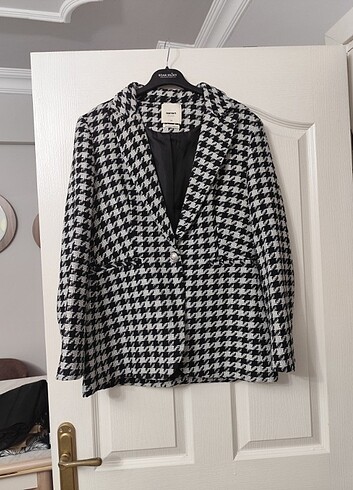 38 Beden siyah Renk Zara Mango Koton tuvit blazer ceket