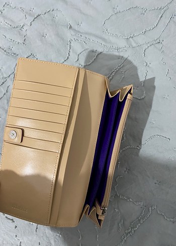 Bej Deri Kadın Portföy Cüzdan - Görsel 3