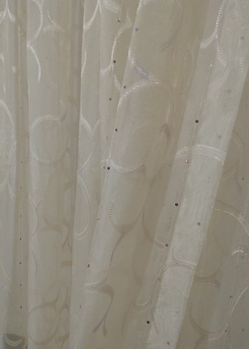 Krem  İşlemeli  Tül Perde - Görsel 2