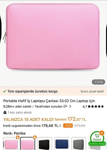 Pembe laptop veya ipad taşıma kılıfı - Görsel 6