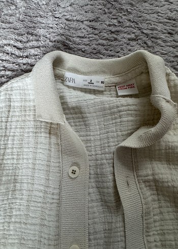 Zara Bej Keten Erkek Bebek Takımı Kısa Kollu