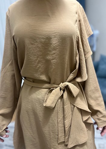 Bej Kadın Uzun Kollu Rahat Kesim Takım - Görsel 6