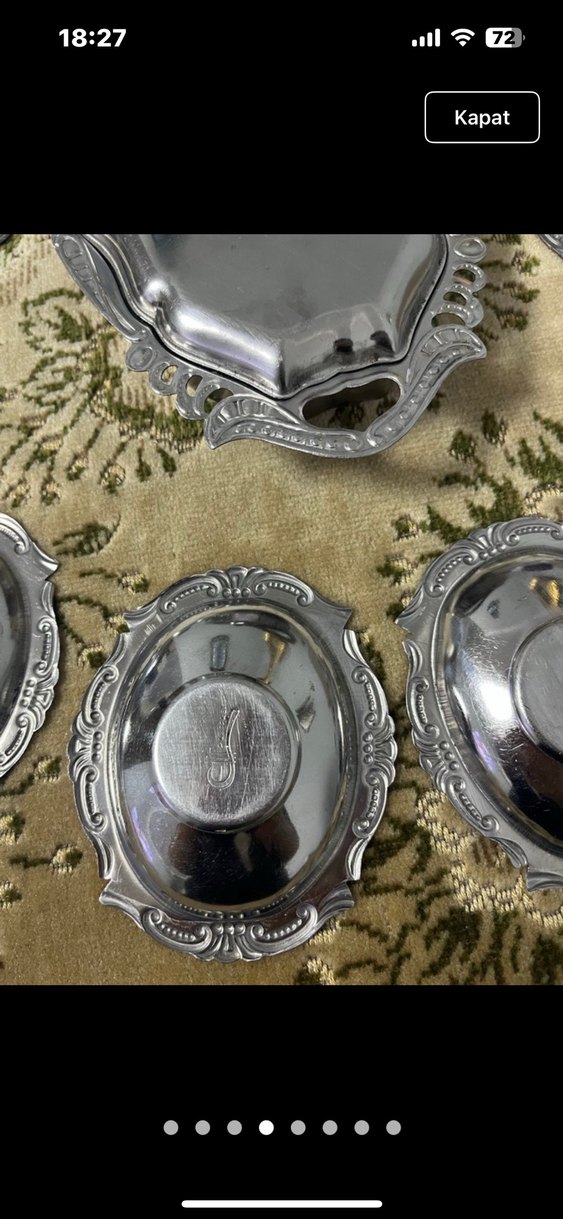 Vintage 5 adet çay tabağı damğalı dır - Görsel 3