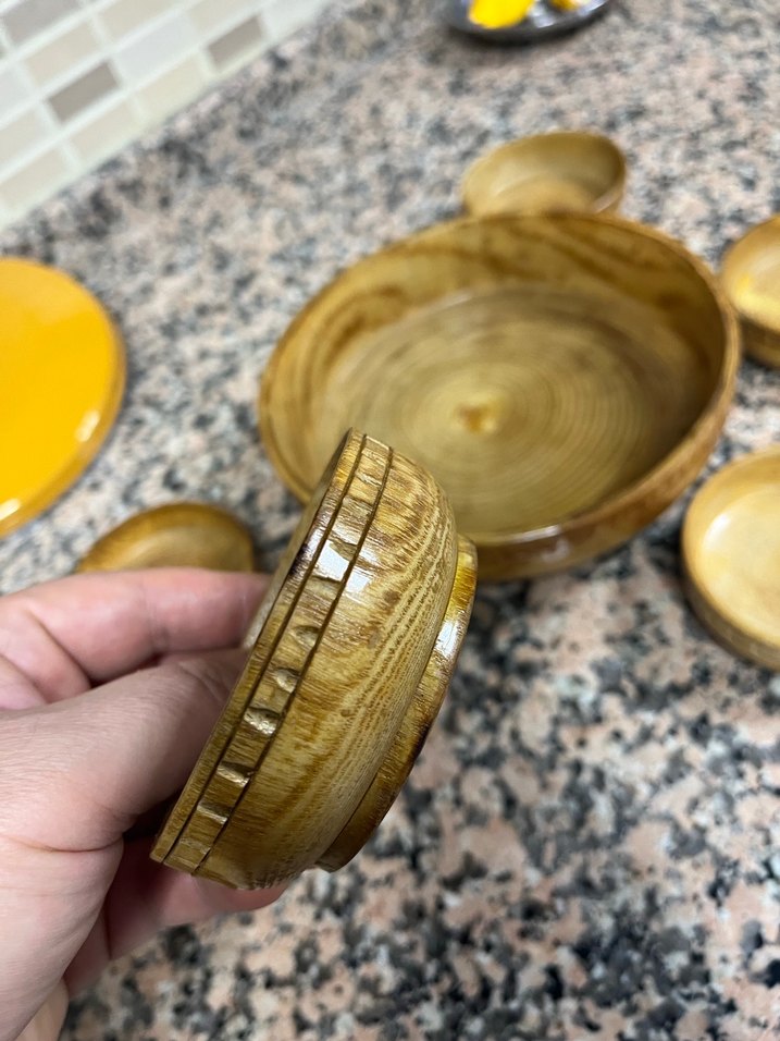 Antika ahşap çerez takımı - Görsel 3