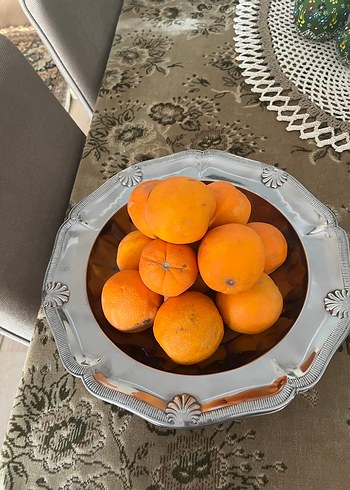 Çelik servis tabağı çok ğüzel eskilerden - Görsel 6