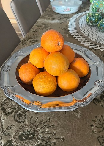 Çelik servis tabağı çok ğüzel eskilerden - Görsel 5