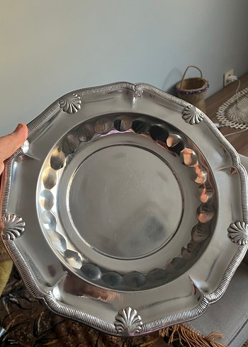 Çelik servis tabağı çok ğüzel eskilerden - Görsel 3