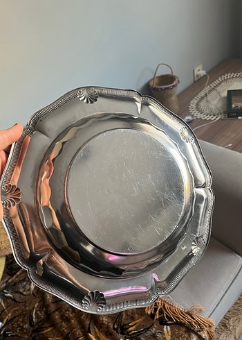 Çelik servis tabağı çok ğüzel eskilerden - Görsel 2