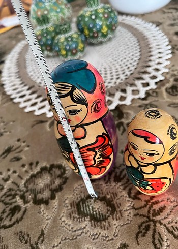 Renkli Matruşka Bebek Figürleri 3 adet - Görsel 3