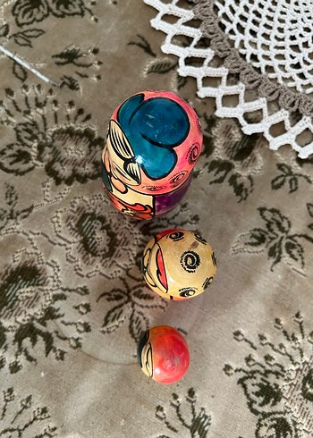 Renkli Matruşka Bebek Figürleri 3 adet - Görsel 6