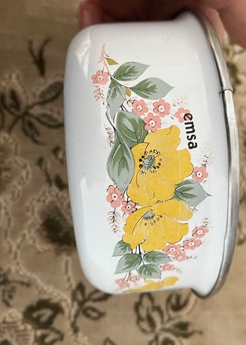 Beyaz ve emaye Tabak - Görsel 2