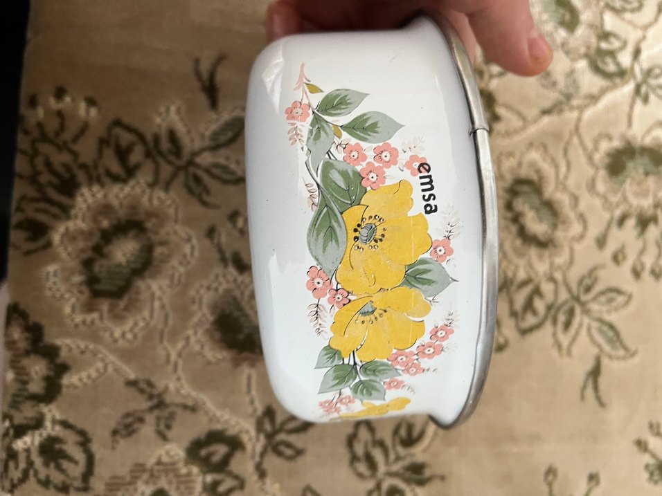 Beyaz ve emaye Tabak - Görsel 2