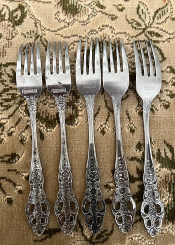 Antika damğalı 5 adet çatal - Görsel 3