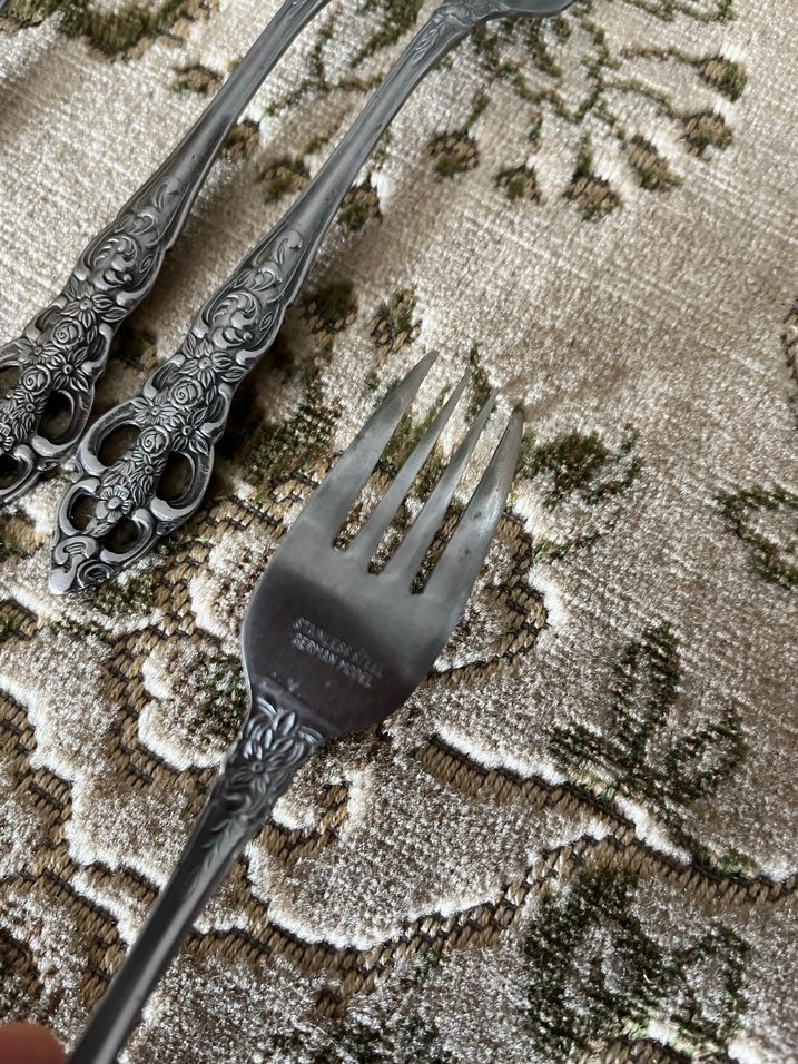 Antika damğalı 5 adet çatal - Görsel 5