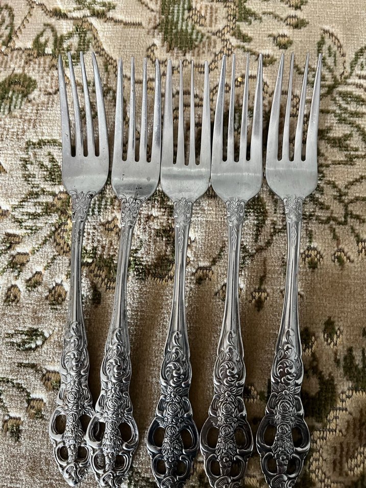 Antika damğalı 5 adet çatal - Görsel 4