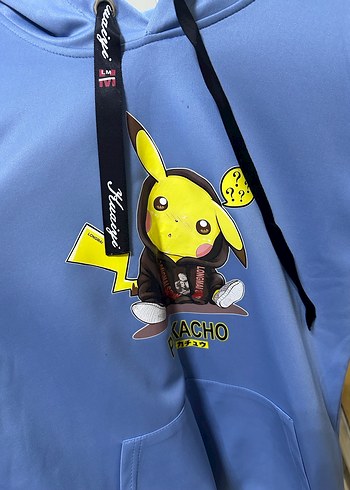 Long Mai - Pikachu Hoodie - Sweatshirt Kapüşonlu Uzun Kollu - Görsel 2