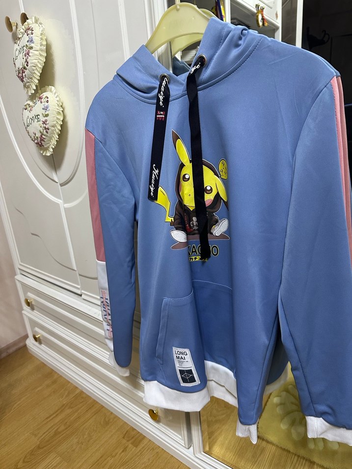 Long Mai - Pikachu Hoodie - Sweatshirt Kapüşonlu Uzun Kollu - Görsel 4