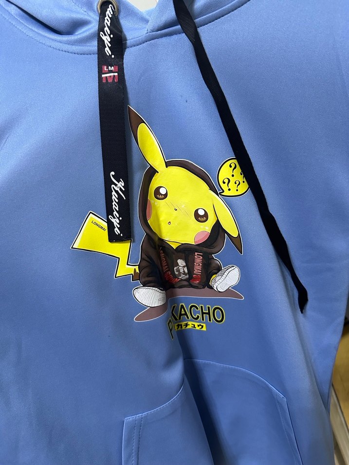 Long Mai - Pikachu Hoodie - Sweatshirt Kapüşonlu Uzun Kollu - Görsel 2