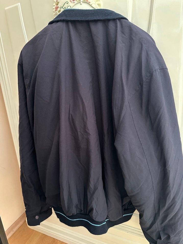 Erkek Lacivert Fermuarlı Rahat Kesim Yağmurluk mont kaban - Görsel 5