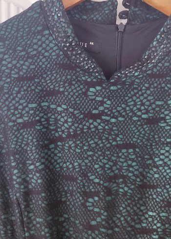 Drapeli Zümrüt Yeşili Abiye Elbise - Görsel 2