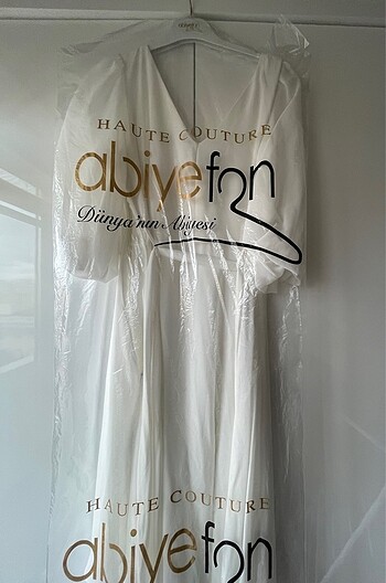 42 Beden beyaz Renk Ekru Balon Kollu Şifon Elbise
