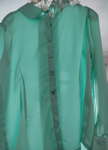 Nil yeşili bluz  - Görsel 2