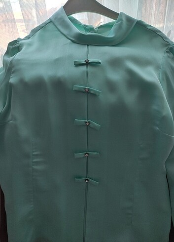 Nil yeşili bluz  - Görsel 4