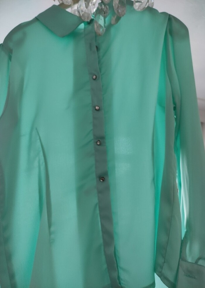 Nil yeşili bluz  - Görsel 2