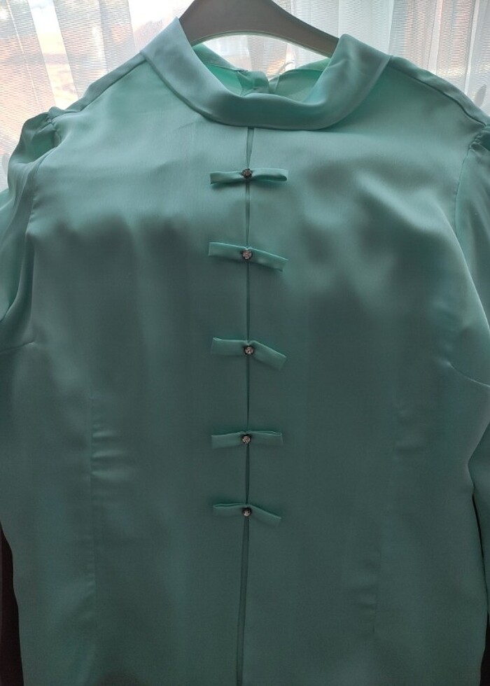 Nil yeşili bluz  - Görsel 4