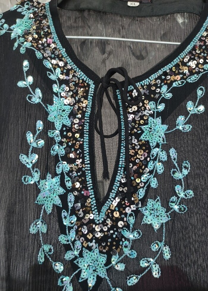 İşlemeli Şifon gömlek  - Görsel 2