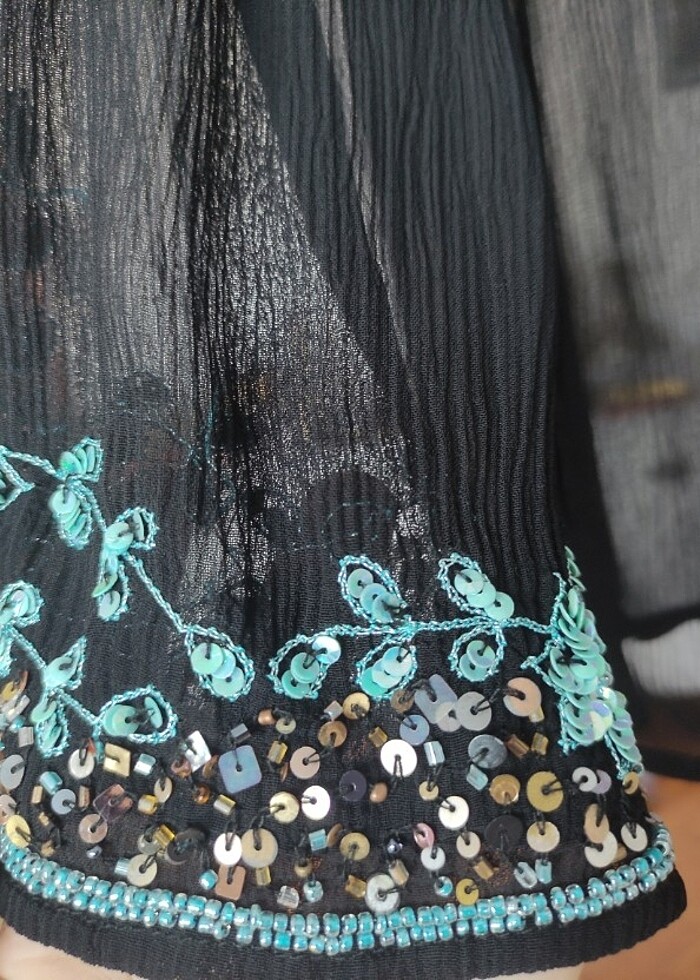 İşlemeli Şifon gömlek  - Görsel 4