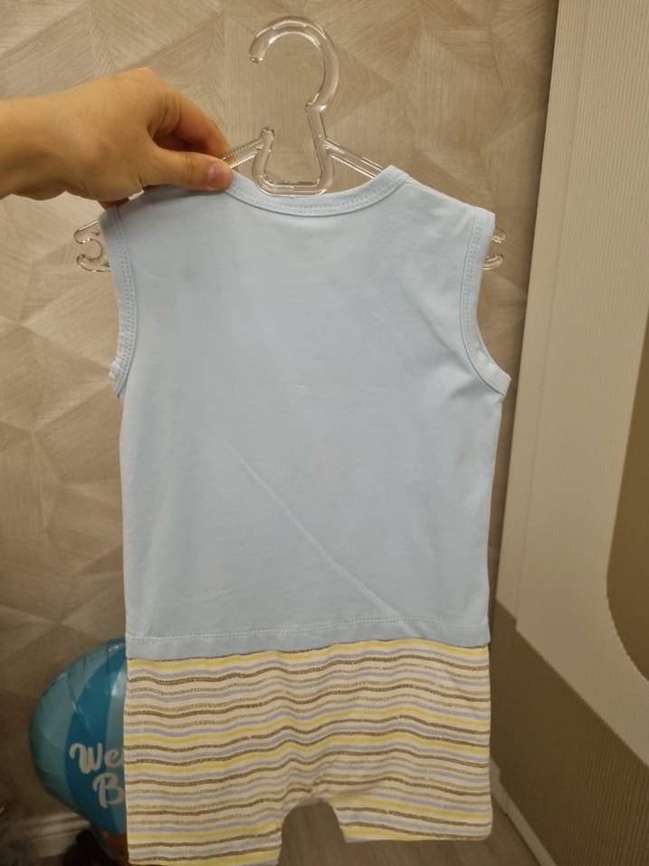 Luggi Baby Mavi Erkek Bebek Askılı Body - Görsel 2