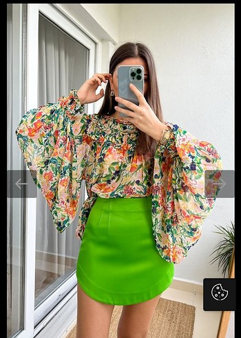 Ted Baker Orijinal Şifon Geniş Kol Tasarım Bluz - Görsel 2