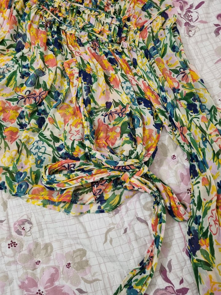 Ted Baker Orijinal Şifon Geniş Kol Tasarım Bluz - Görsel 4