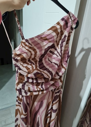 İpekyol Pembe Şifon Uzun Elbise - Görsel 6